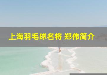 上海羽毛球名将 郑伟简介